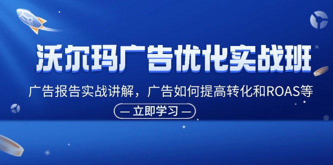 （11847期）沃尔玛广告优化实战班，广告报告实战讲解，广告如何提高转化和ROAS等-来此网赚