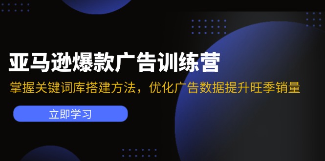 （11858期）亚马逊爆款广告训练营：掌握关键词库搭建方法，优化广告数据提升旺季销量-来此网赚