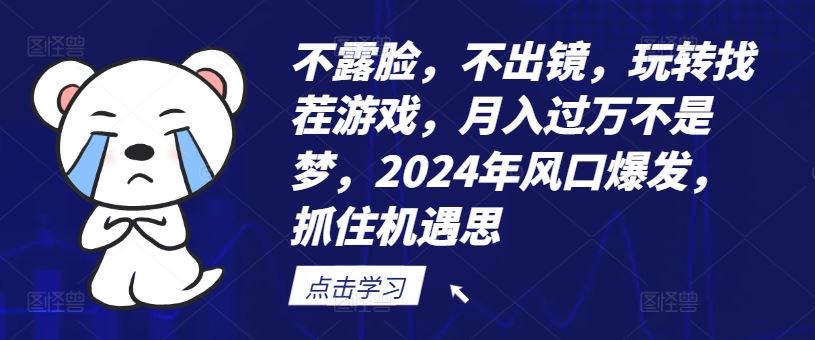 不露脸，不出镜，玩转找茬游戏，月入过万不是梦，2024年风口爆发，抓住机遇【揭秘】-来此网赚