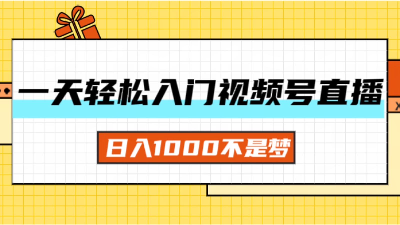 （11906期）一天入门视频号直播带货，日入1000不是梦-来此网赚