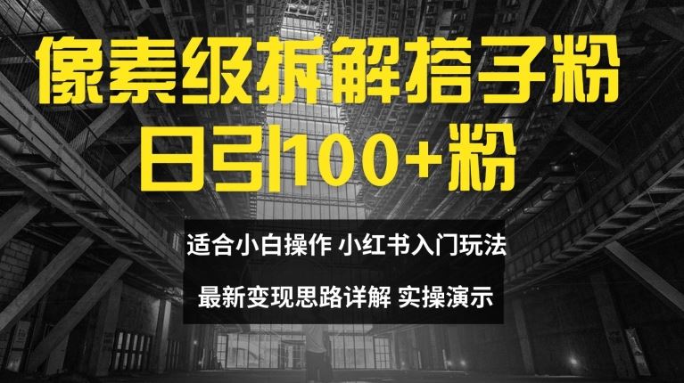 像素级拆解搭子粉，日引100+，小白看完可上手，最新变现思路详解【揭秘】-来此网赚