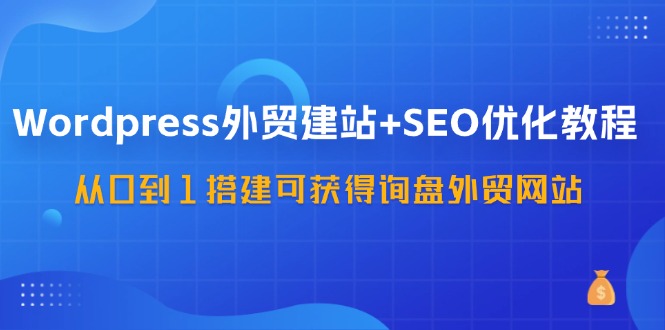 WordPress外贸建站+SEO优化教程，从0到1搭建可获得询盘外贸网站（57节课）-来此网赚