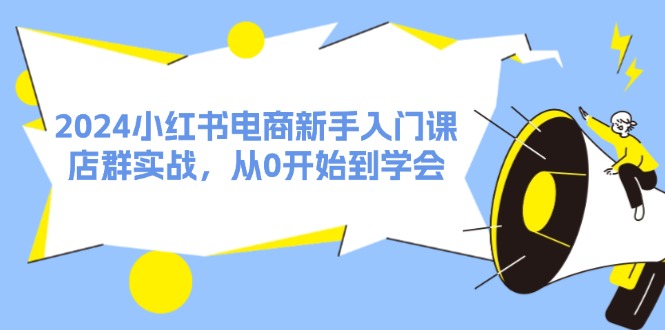 2024小红书电商新手入门课，店群实战，从0开始到学会（31节）-来此网赚