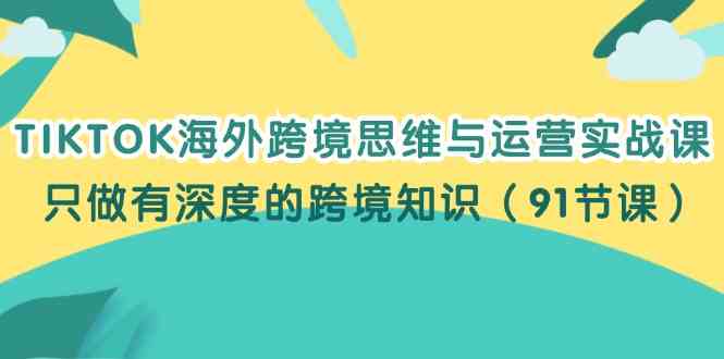 TIKTOK海外跨境思维与运营实战课，只做有深度的跨境知识（91节课）-来此网赚