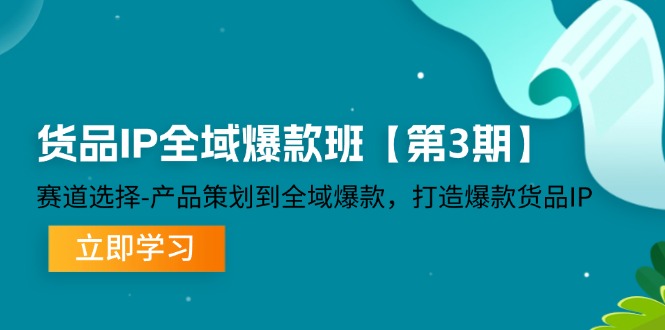 （12078期）货品-IP全域爆款班【第3期】赛道选择-产品策划到全域爆款，打造爆款货品IP-来此网赚