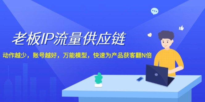 （12077期）老板 IP流量 供应链，动作越少，账号越好，万能模型，快速为产品获客翻N倍-来此网赚