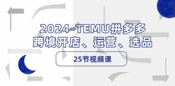 2024TEMU拼多多跨境开店、运营、选品（25节视频课）-来此网赚