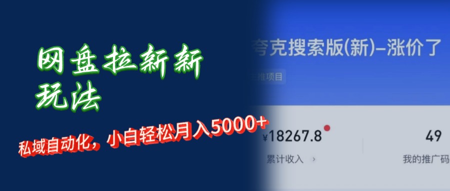 （12141期）网盘拉新+私域运营，小白轻松月入5000+！-来此网赚