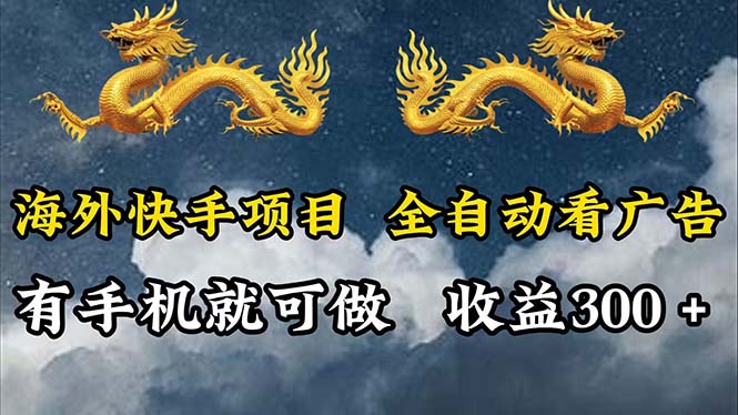 （12175期）海外快手项目，利用工具全自动看广告，每天轻松 300+-来此网赚