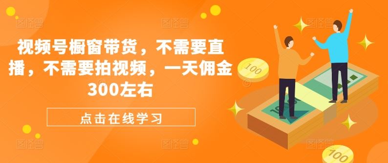 视频号橱窗带货，不需要直播，不需要拍视频，一天佣金300左右-来此网赚