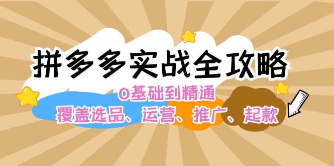 （12292期）拼多多实战全攻略：0基础到精通，覆盖选品、运营、推广、起款-来此网赚