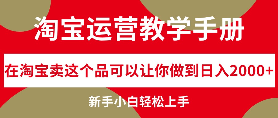 （12351期）淘宝运营教学手册，在淘宝卖这个品可以让你做到日入2000+，新手小白轻…-来此网赚