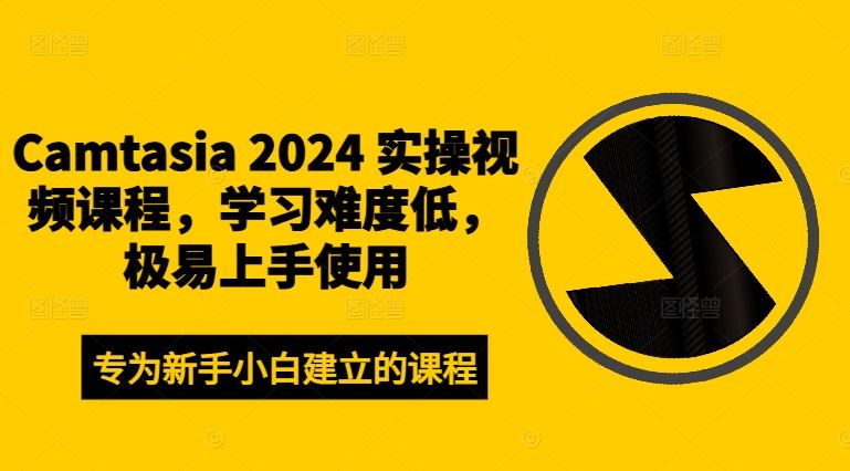 Camtasia 2024 实操视频课程，学习难度低，极易上手使用-来此网赚