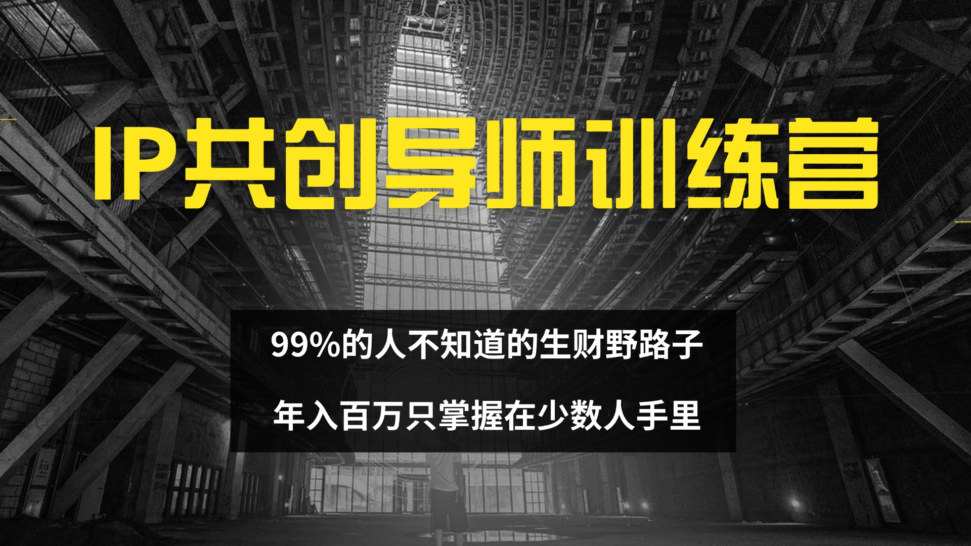 （12504期）IP共创导师训练营 99%的人不知道的生财野路子 只掌握在少数人手里-来此网赚