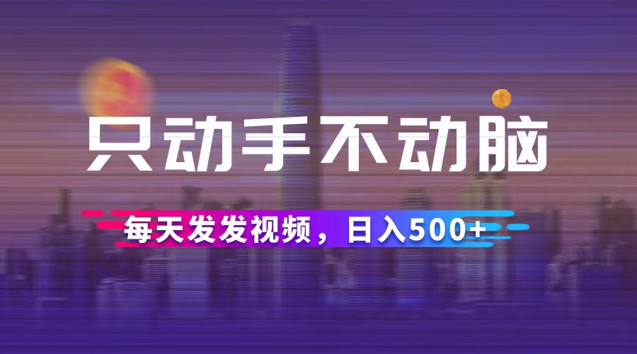 （12433期）只动手不动脑，每天发发视频，日入500+-来此网赚